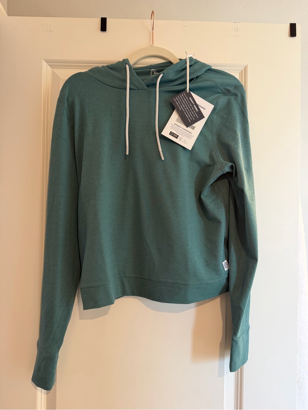Rhoback Teal Green Lightweight Hooded Pullover